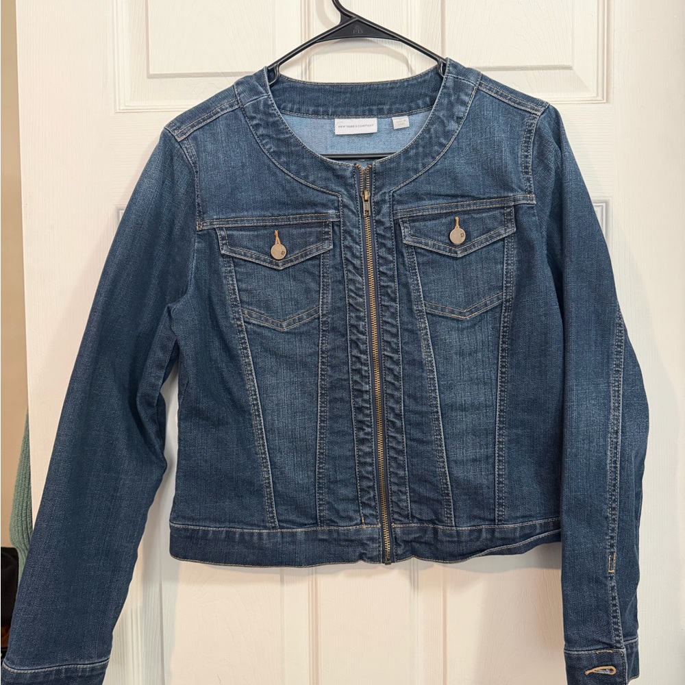New York & Company Blue Denim Jacket